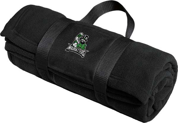 Atlanta Madhatters Fleece Blanket with Carrying Strap