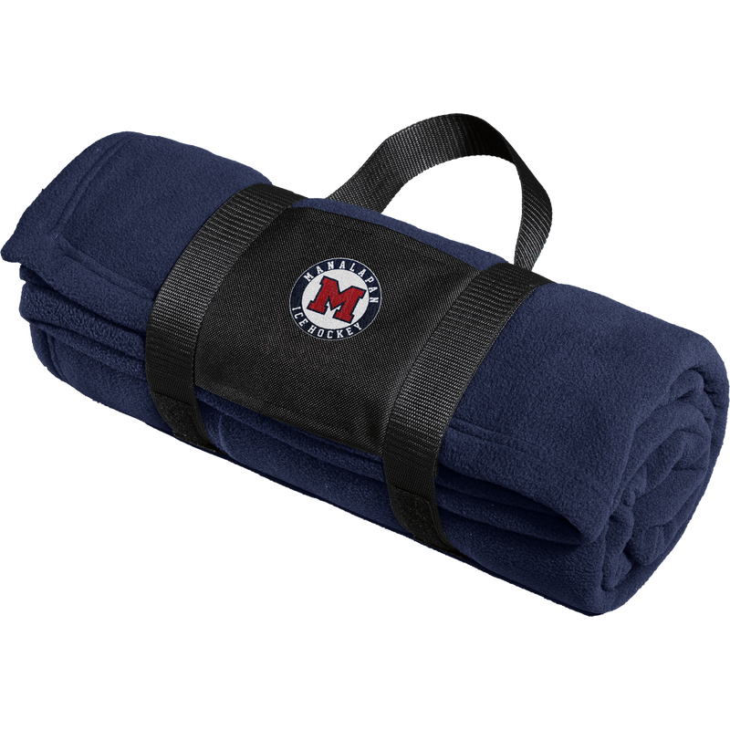 Manalapan Hockey Fleece Blanket with Carrying Strap