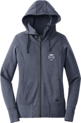 CT Bobcats New Era Ladies Tri-Blend Fleece Full-Zip Hoodie