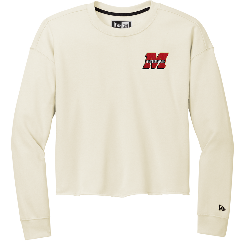 Team Maryland New Era Ladies Tri-Blend Fleece Crop Crew