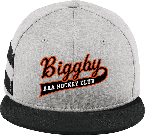 Biggby Coffee AAA New Era Shadow Heather Striped Flat Bill Snapback Cap