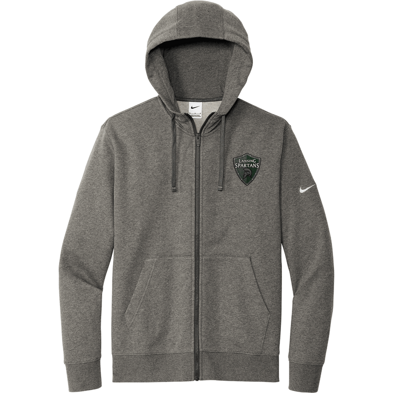 Lansing Spartans Nike Club Fleece Sleeve Swoosh Full-Zip Hoodie