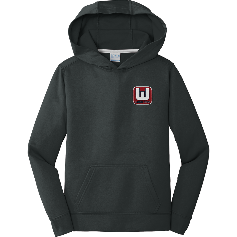 CT Whalers Tier 1 Youth Performance Fleece Pullover Hooded Sweatshirt