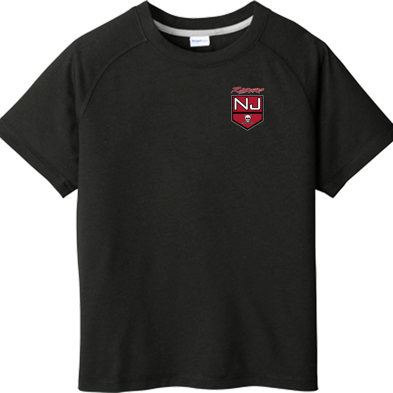 NJ Raiders Youth PosiCharge  Tri-Blend Wicking Raglan Tee