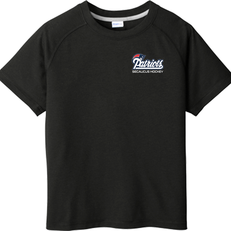 Secaucus Patriots Youth PosiCharge  Tri-Blend Wicking Raglan Tee